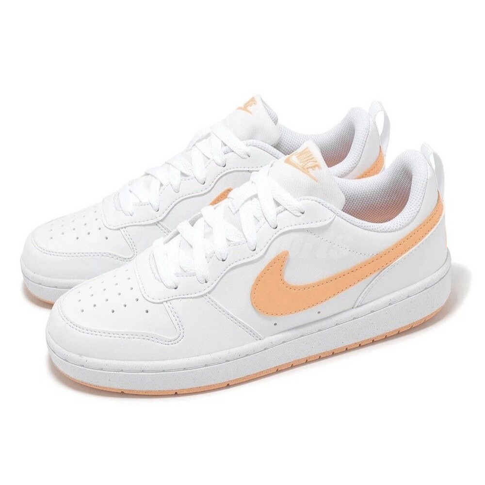 Nike Court Big Girls Shoes Sz 3Y Borough Low Recraft GS White Peach DV5457-119
